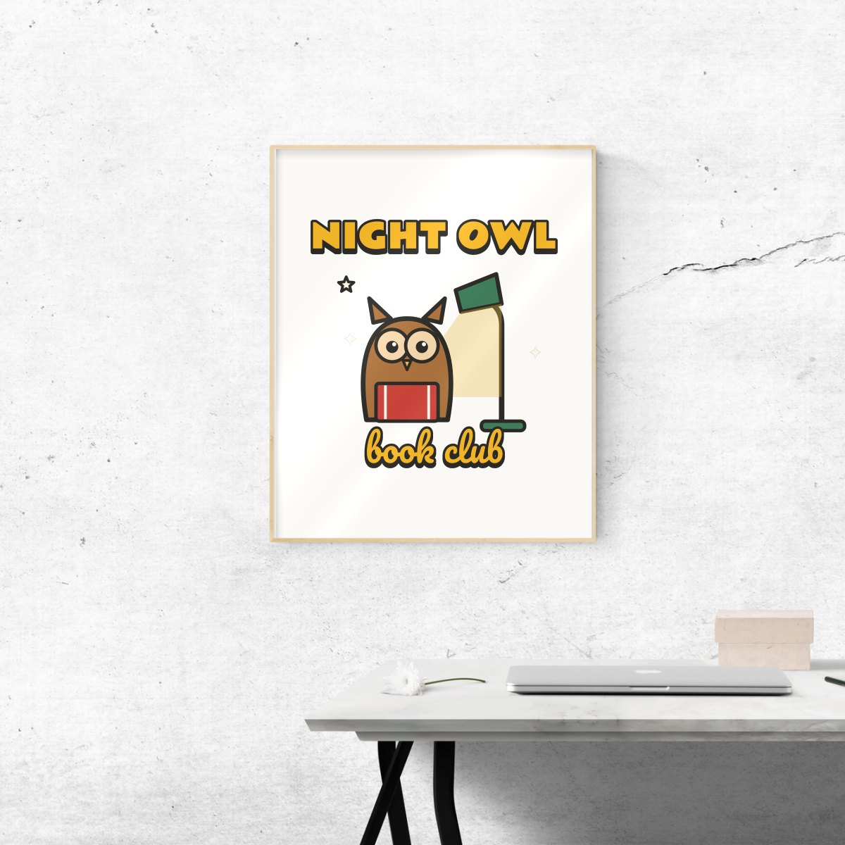 Night Owl Book Club Art Print, photo 3