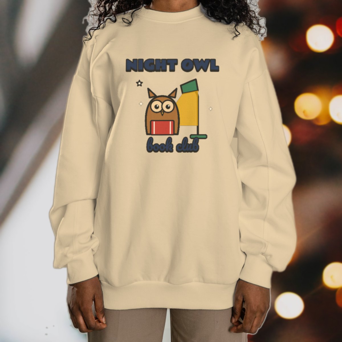 Night Owl Book Club Sweatshirt in sand