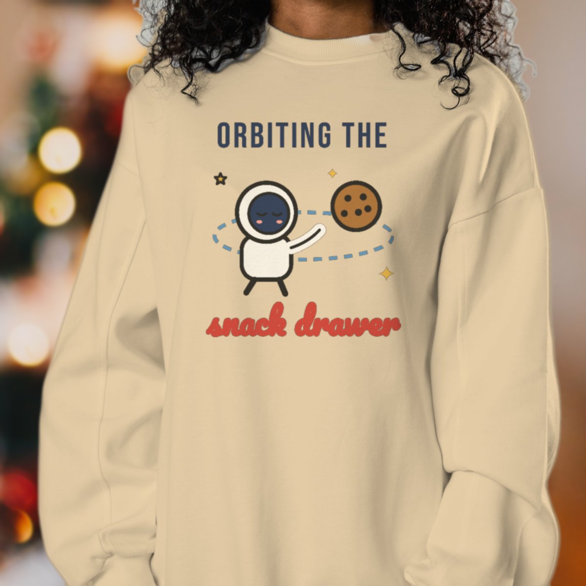 Orbiting the Snack Drawer Sweatshirt in sand