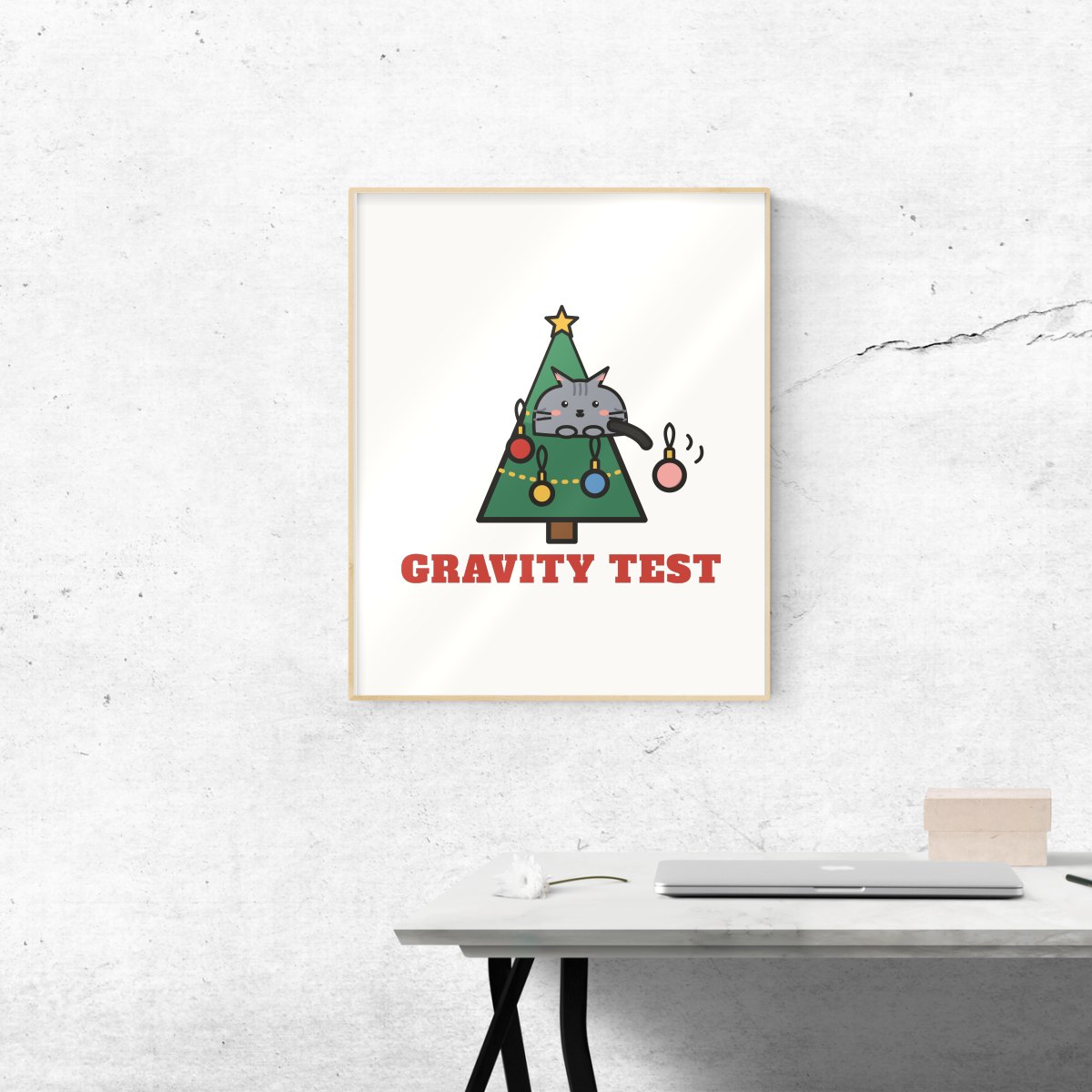 Gravity Test, Round Two Art Print in matte white