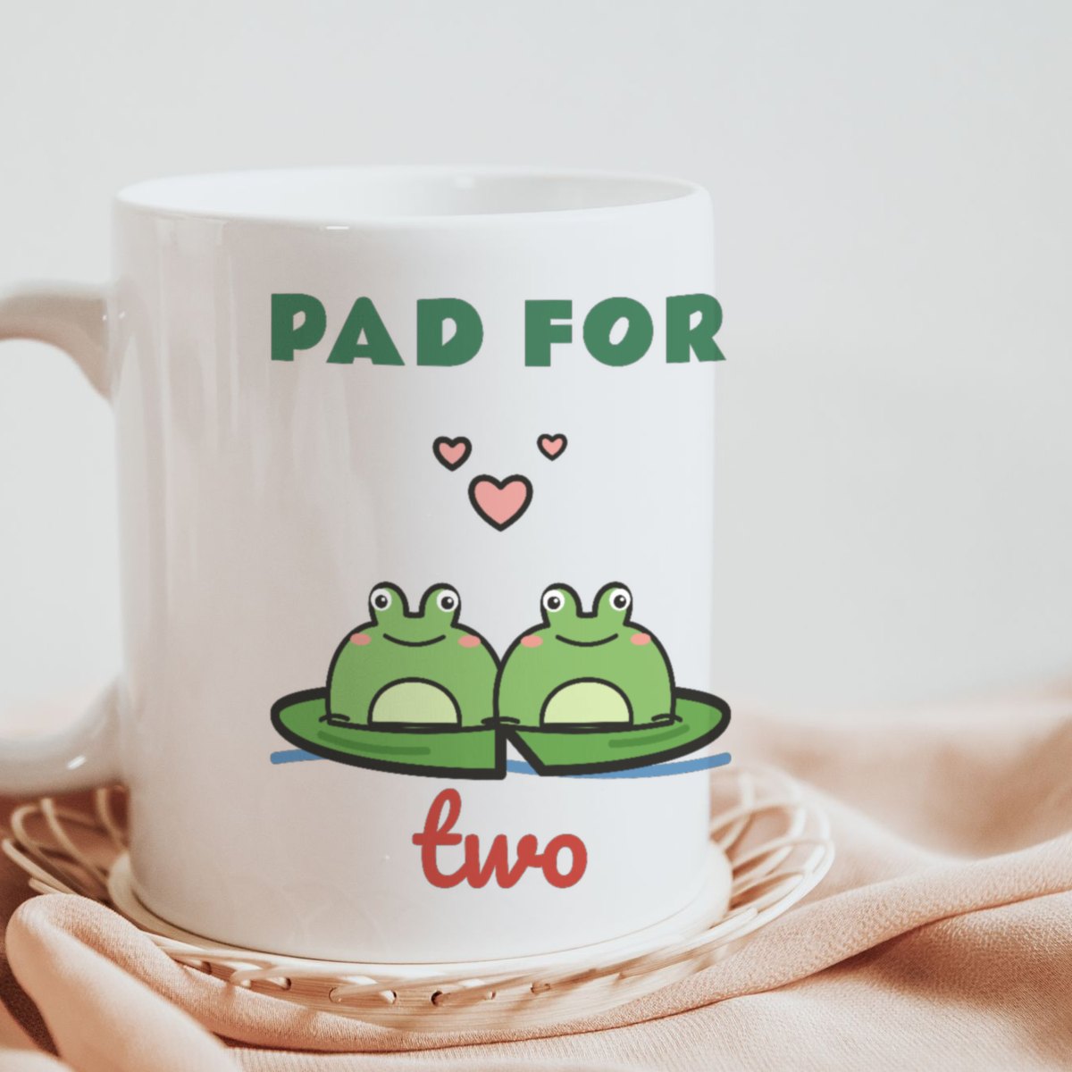 Pad for Two Mug in white