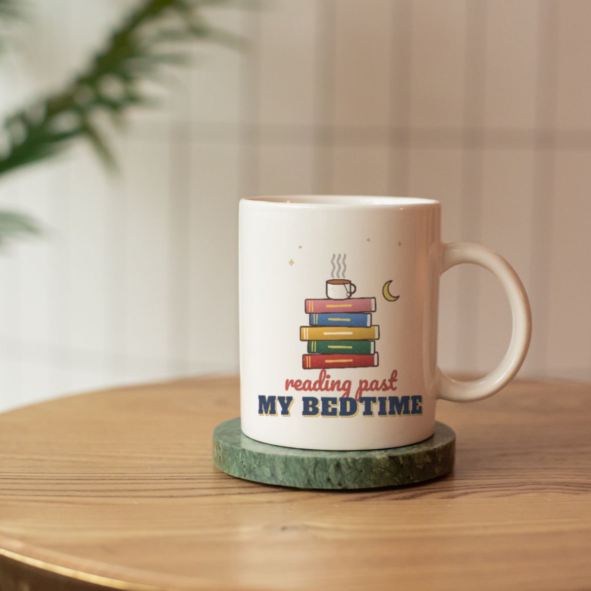 Reading Past My Bedtime Mug in white