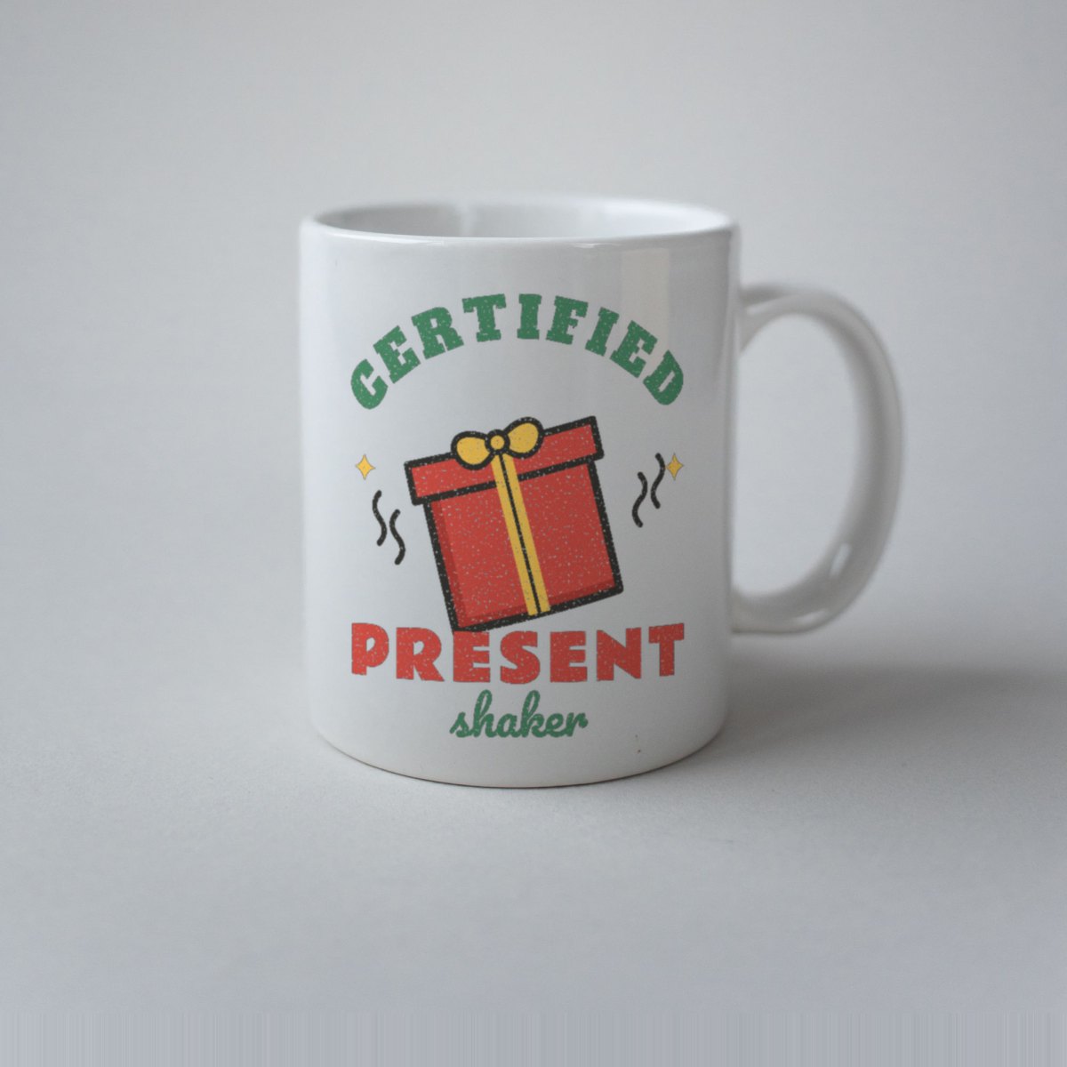 Certified Present Shaker Mug in white