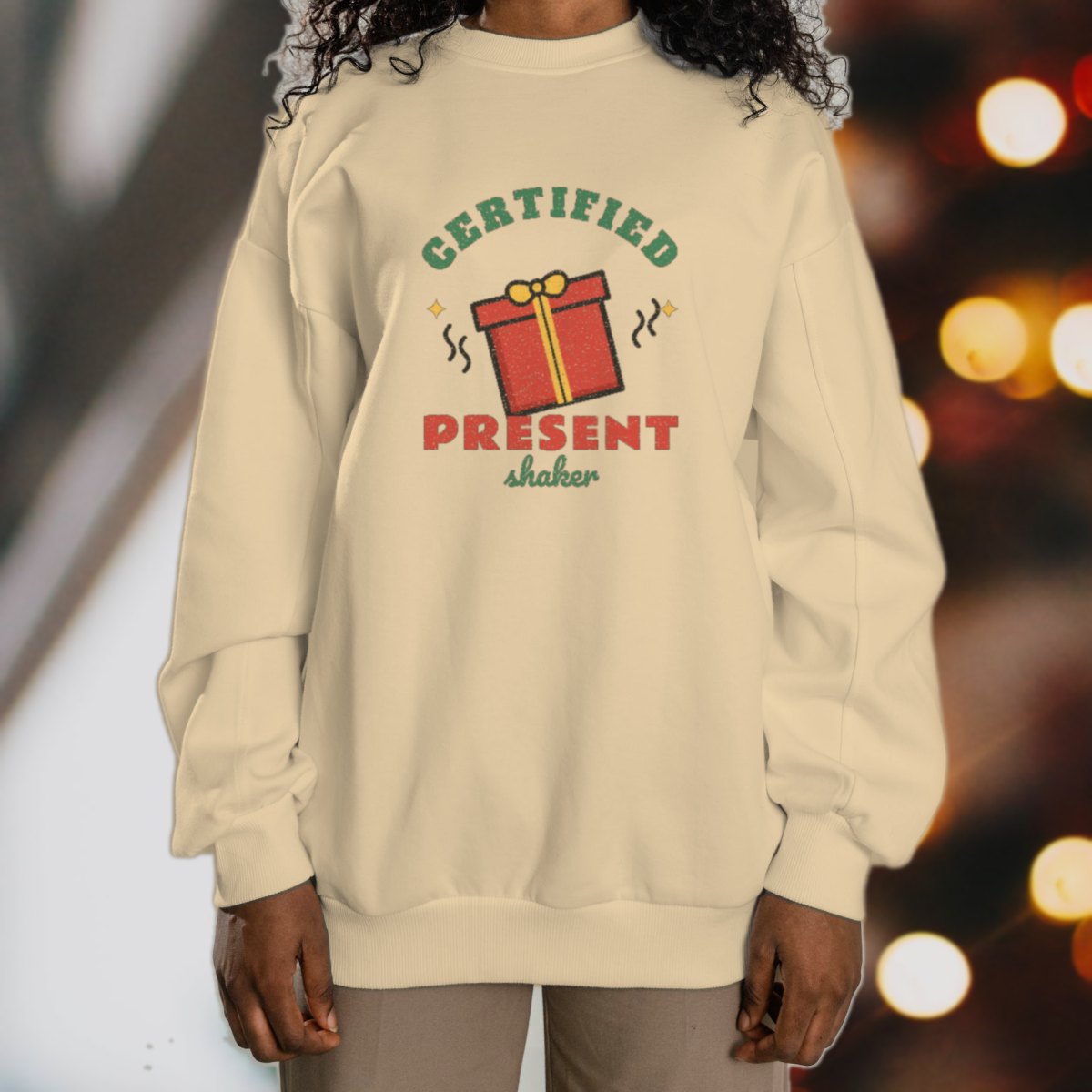 Certified Present Shaker Sweatshirt in sand