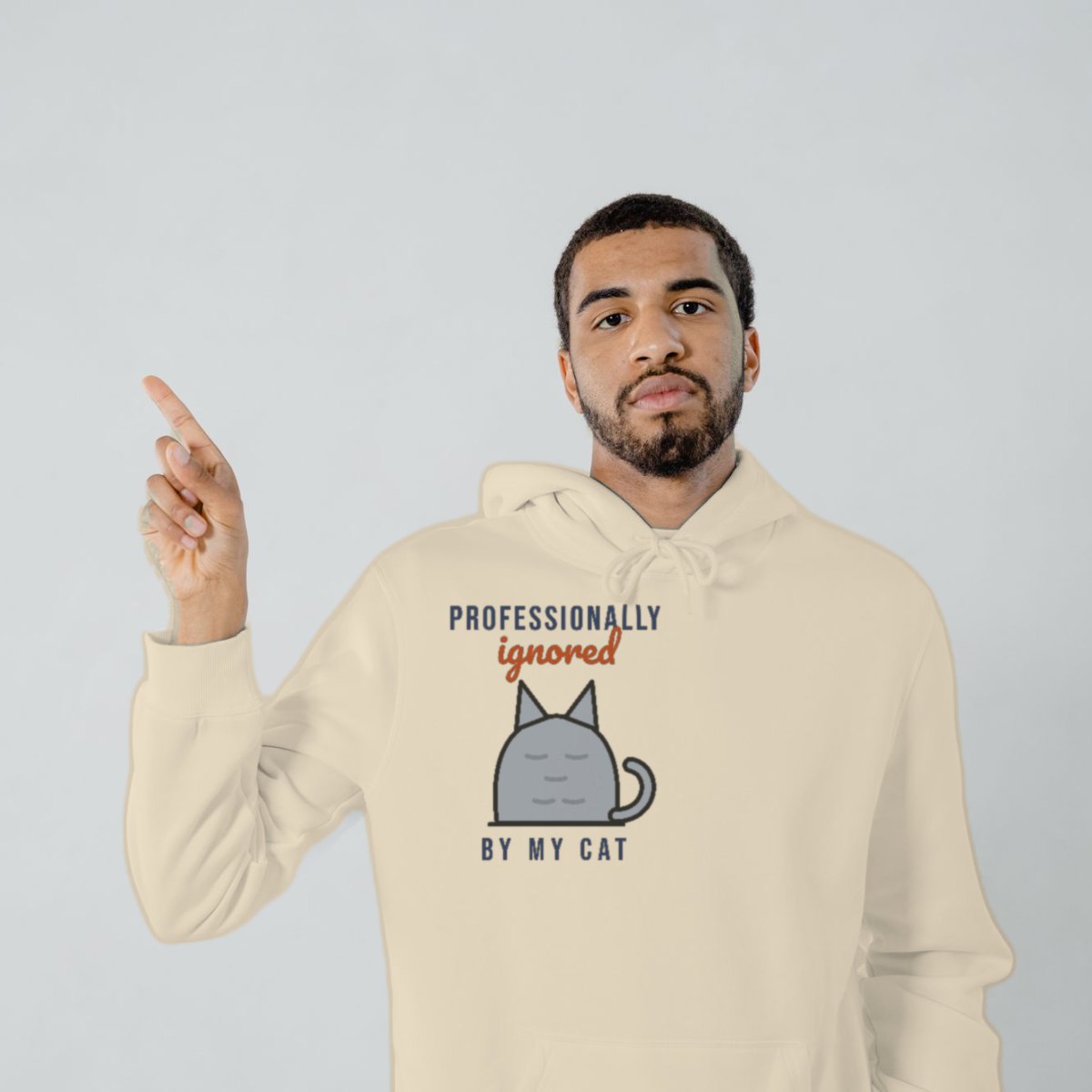 Professionally Ignored by My Cat Hoodie in sand