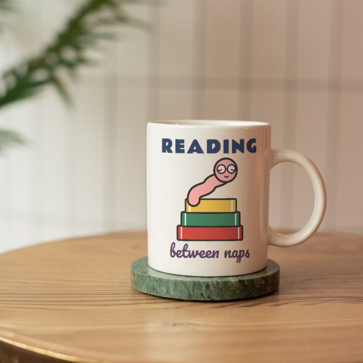 Reading Between Naps Mug in white