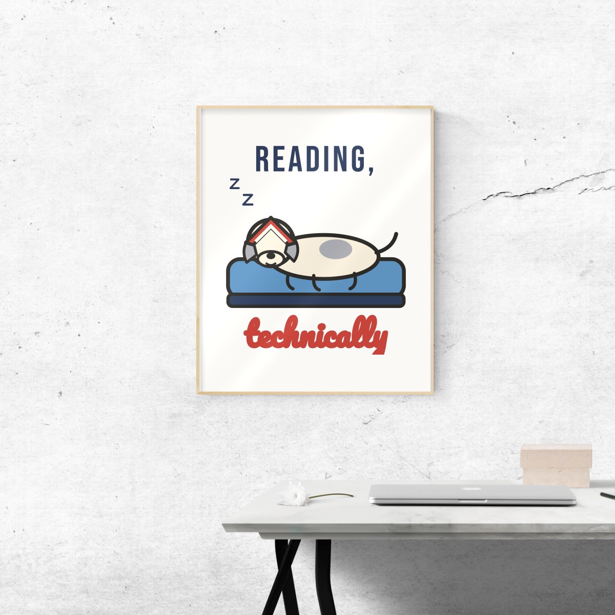 Reading, Technically Art Print in matte white