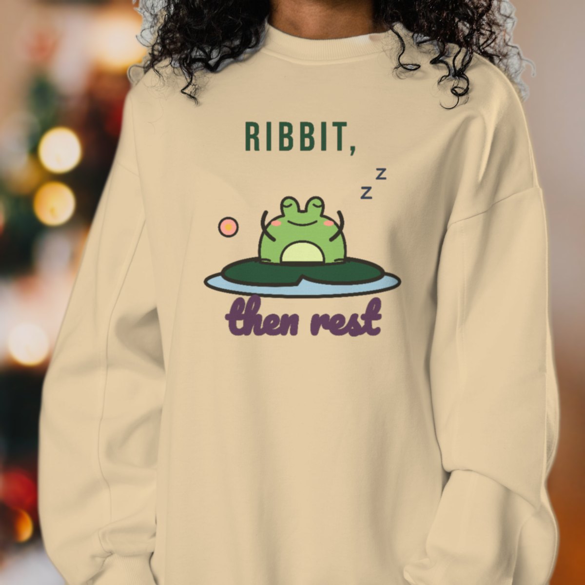 Ribbit, Then Rest Sweatshirt in sand
