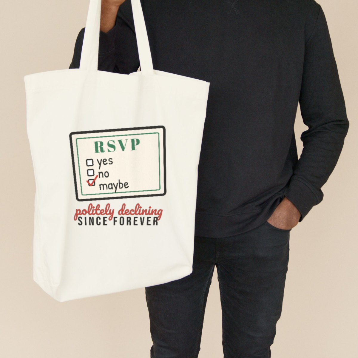RSVP: Maybe Next Year Tote Bag in natural