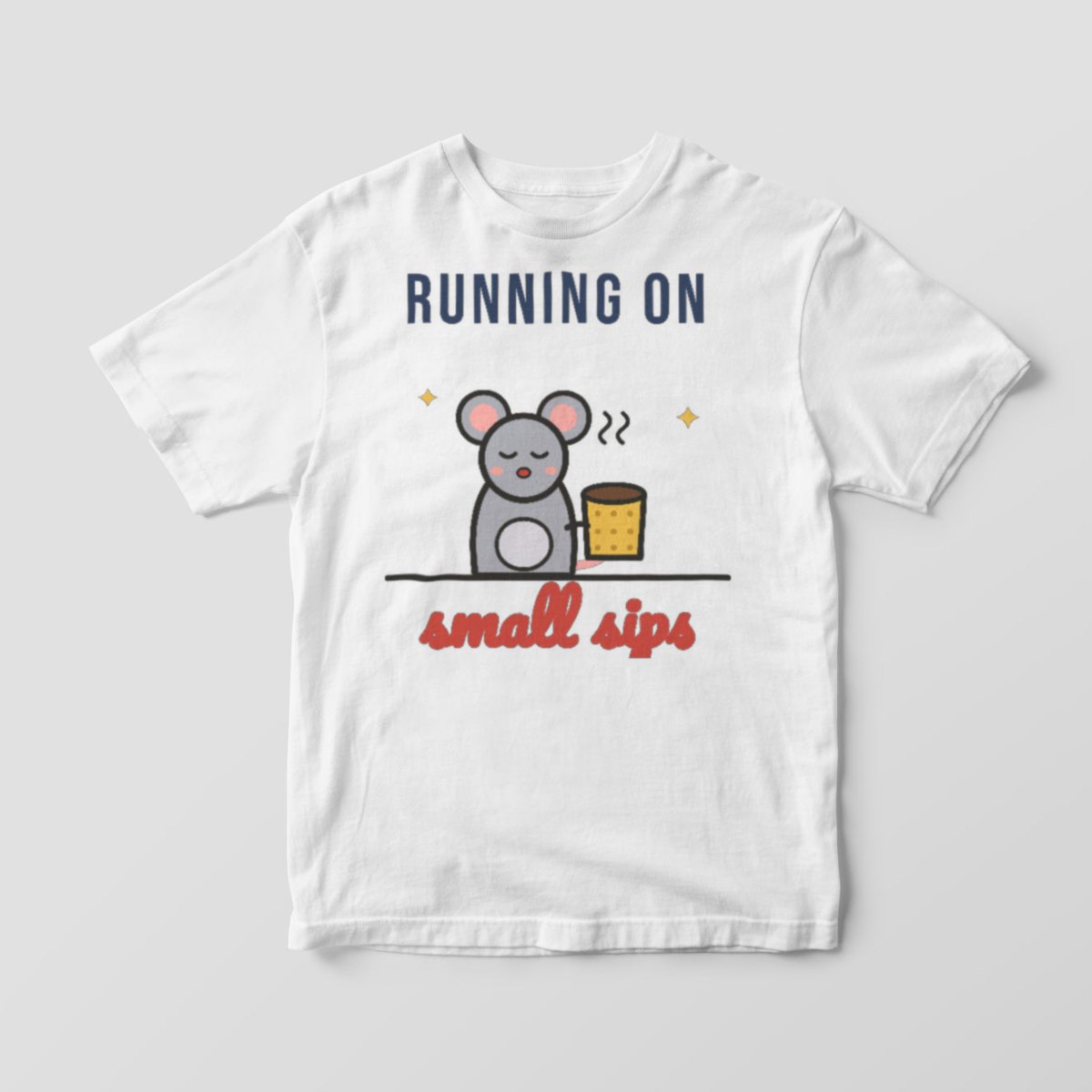 Running on Small Sips Tee in white