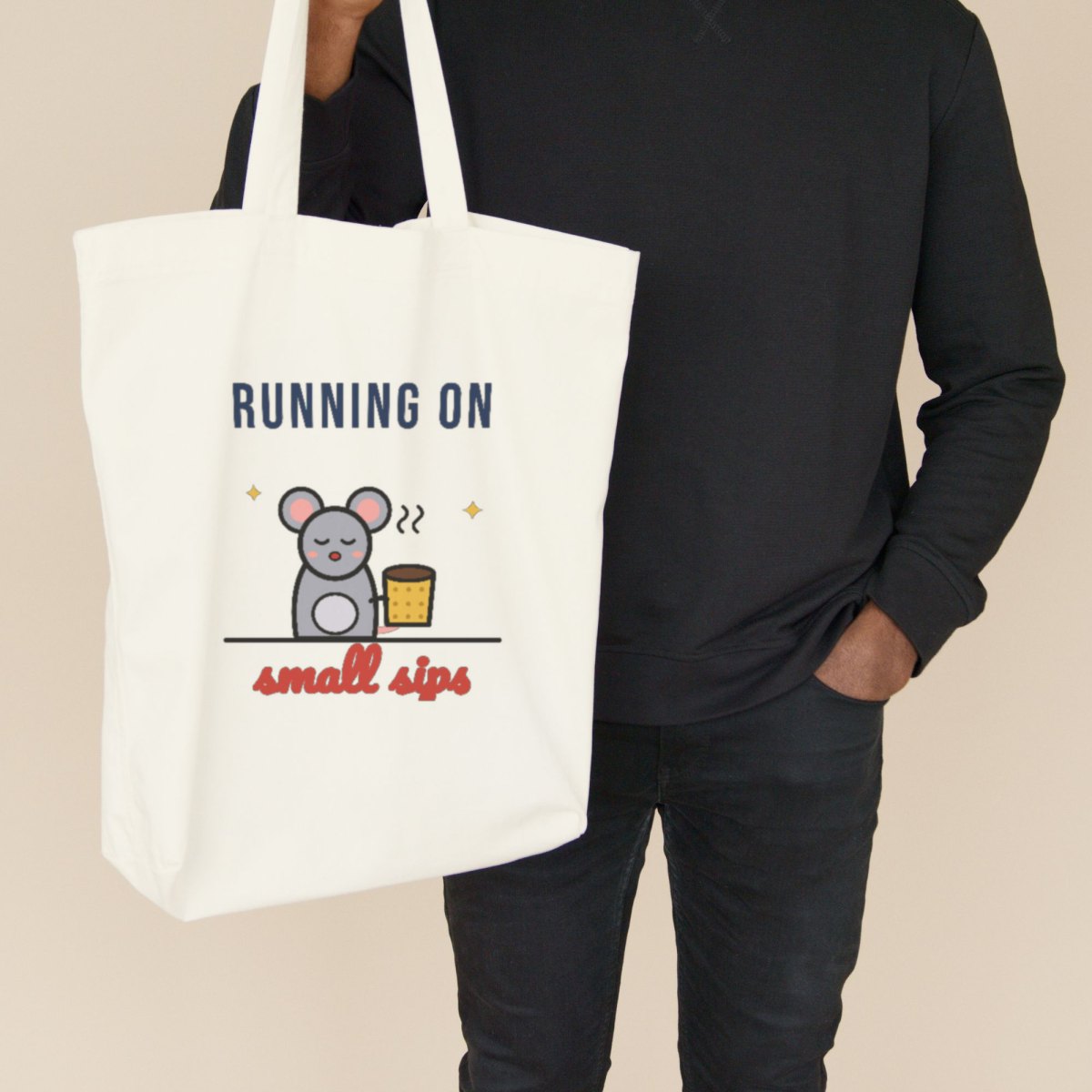 Running on Small Sips Tote Bag, photo 2