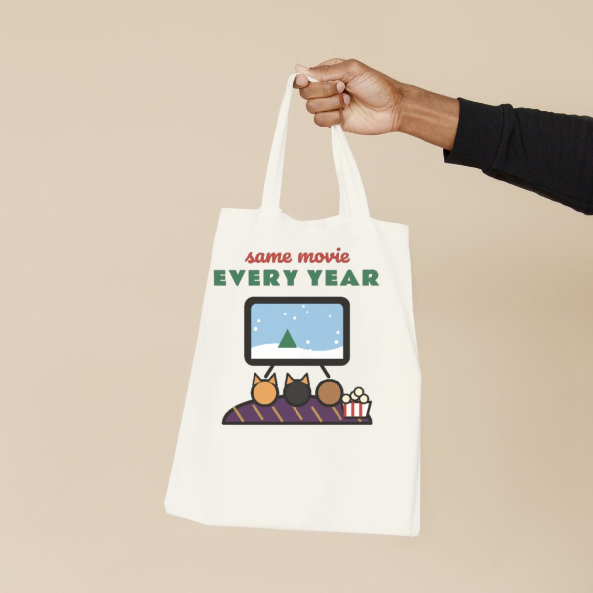 Same Movie Every Year Tote Bag in natural