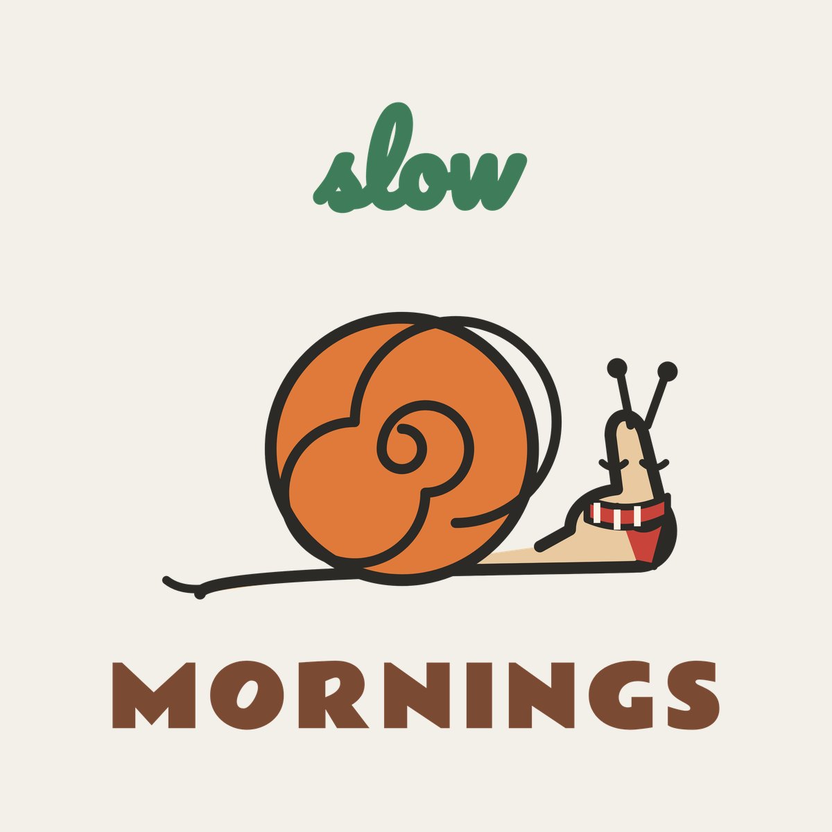 Slow Mornings design, close up