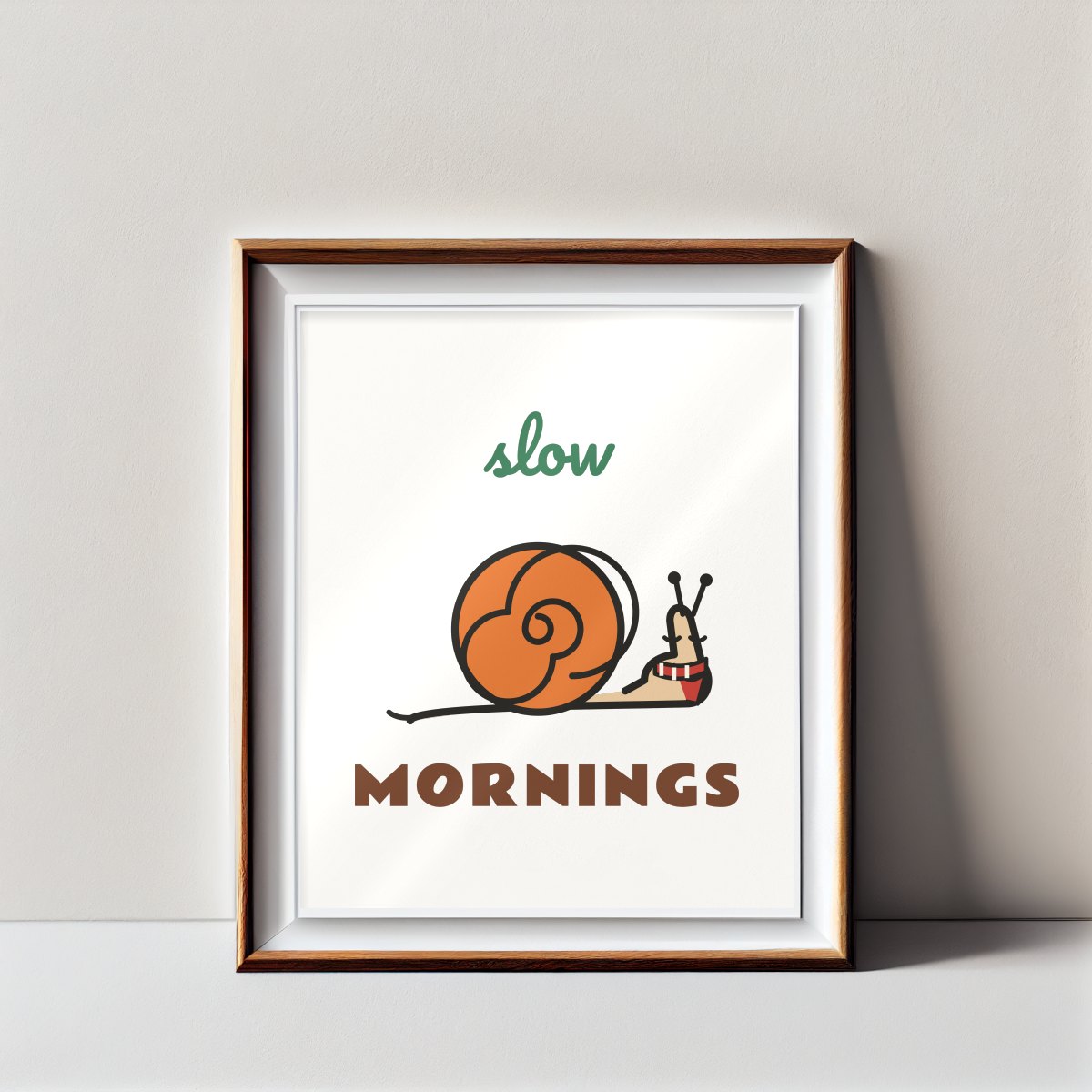 Slow Mornings Art Print in matte white