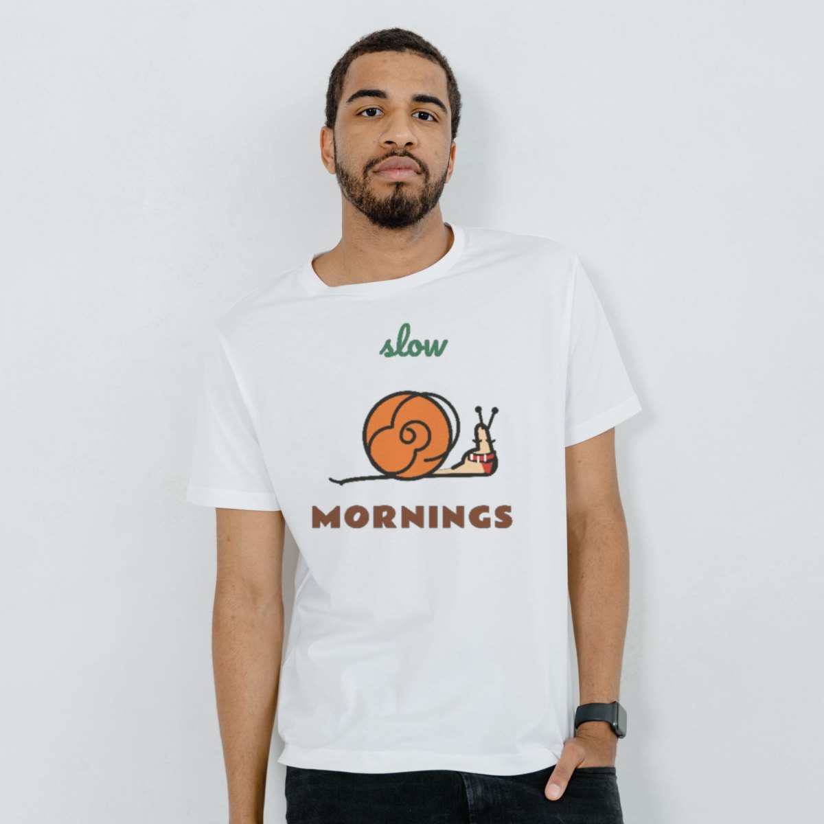 Slow Mornings Tee in white