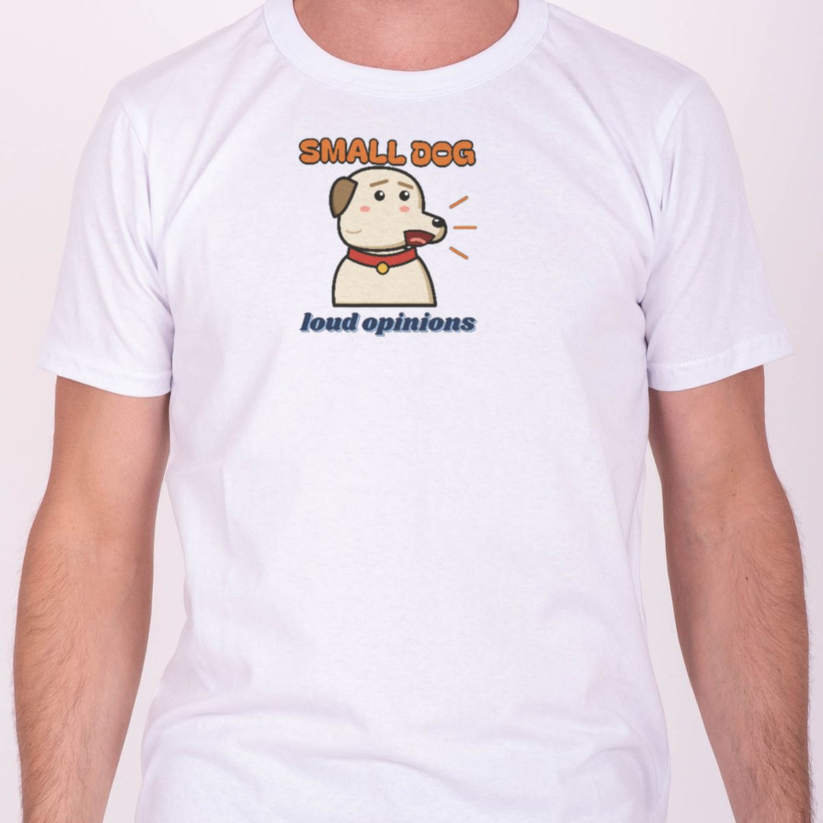 Small Dog, Loud Opinions Tee in white