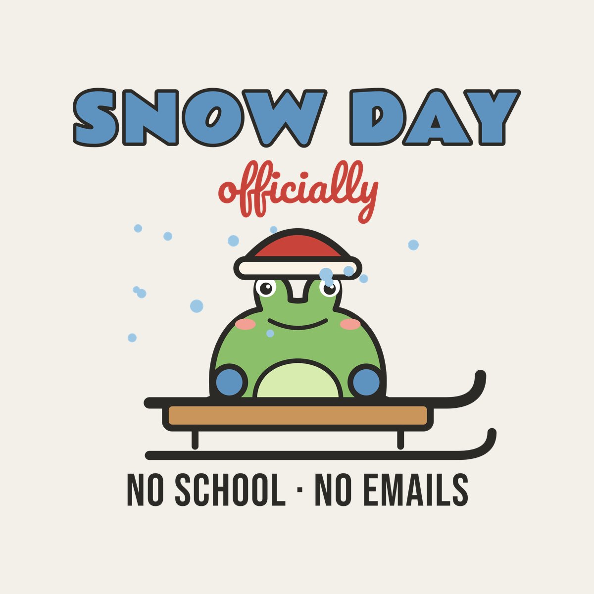 Snow Day, Officially design, close up