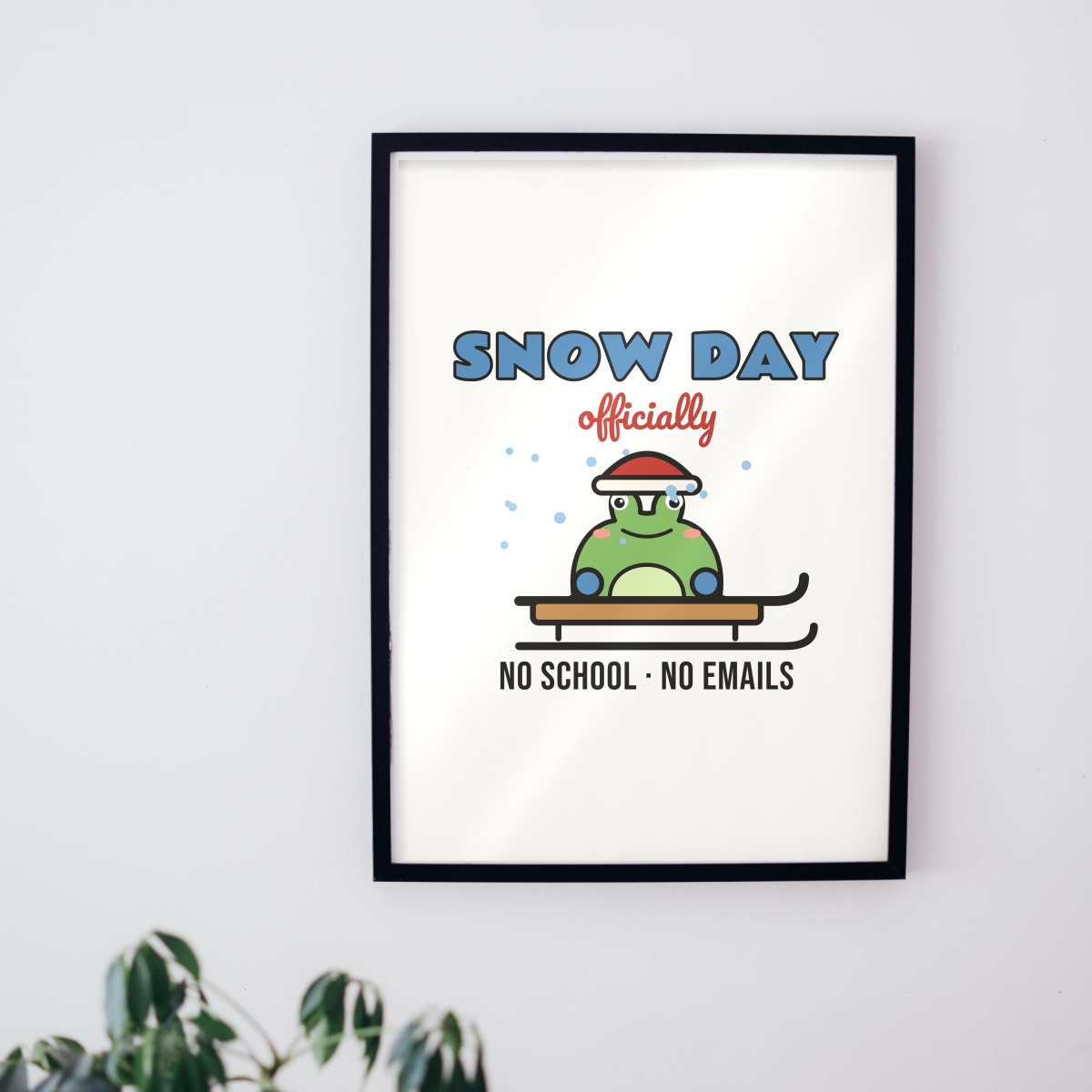 Snow Day, Officially Art Print in matte white