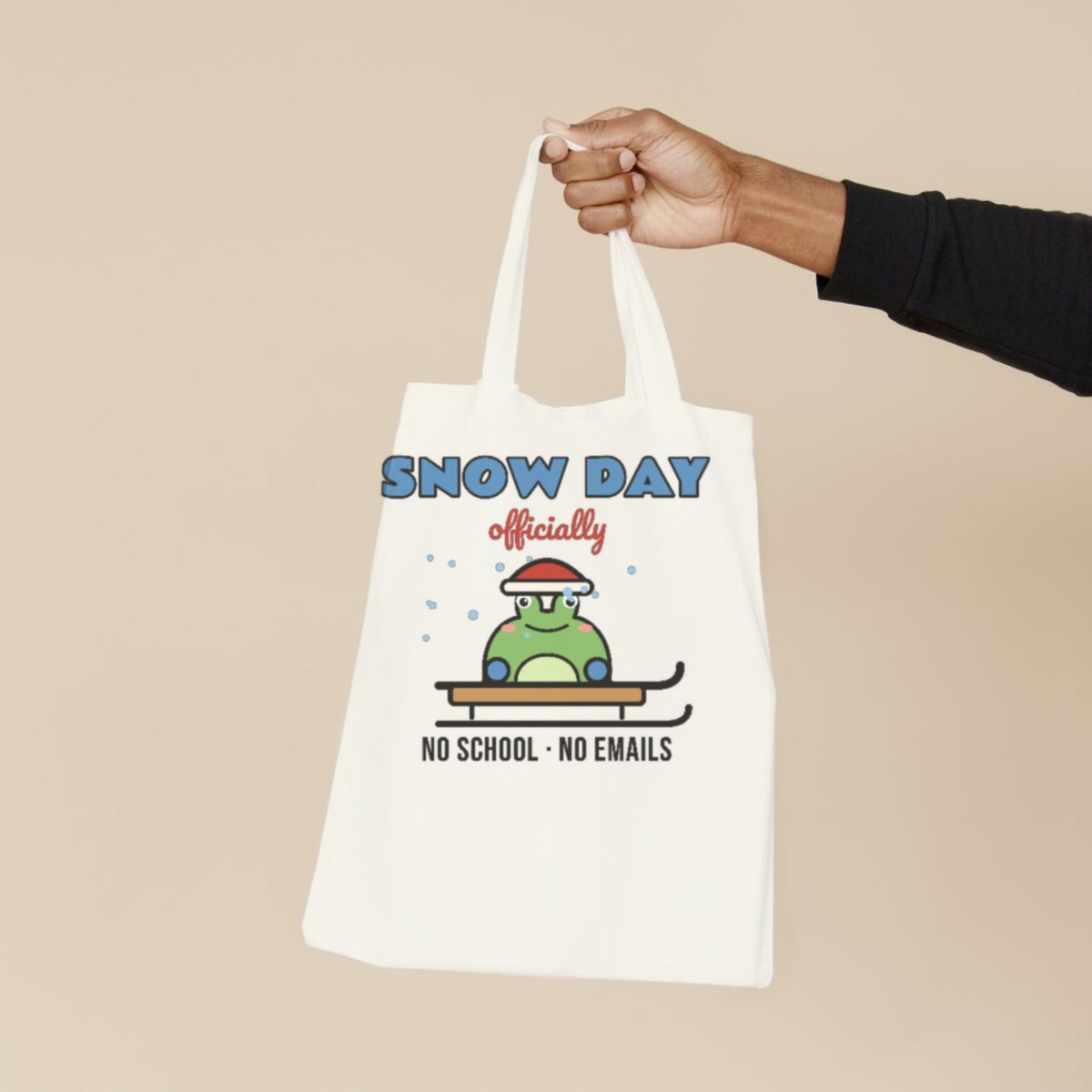 Snow Day, Officially Tote Bag in natural