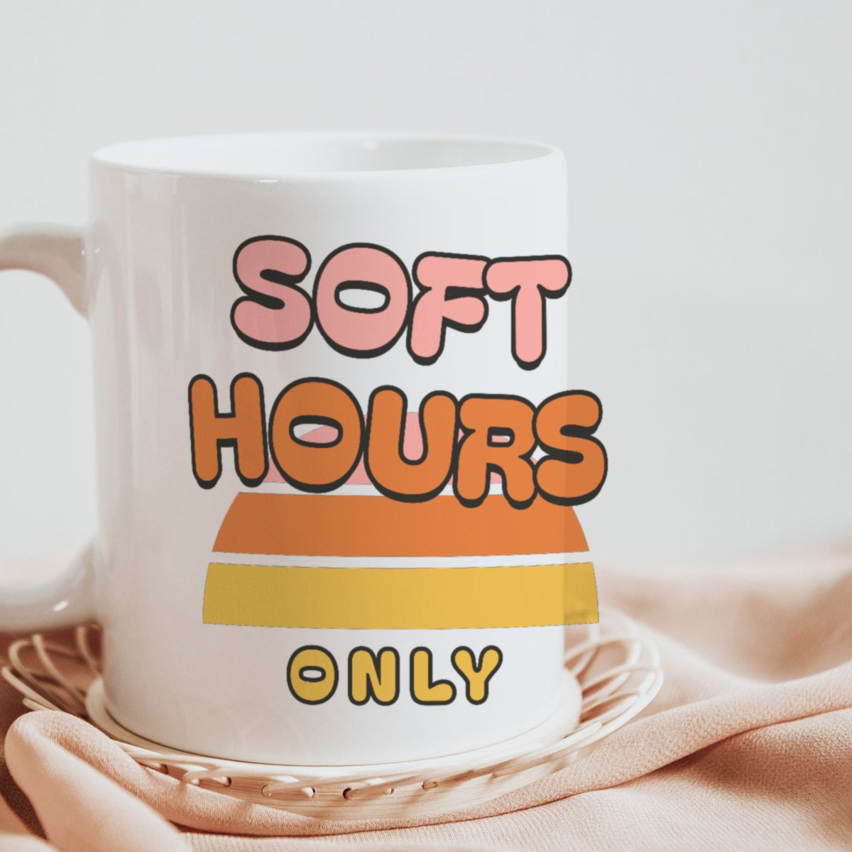 Soft Hours Only Mug in white