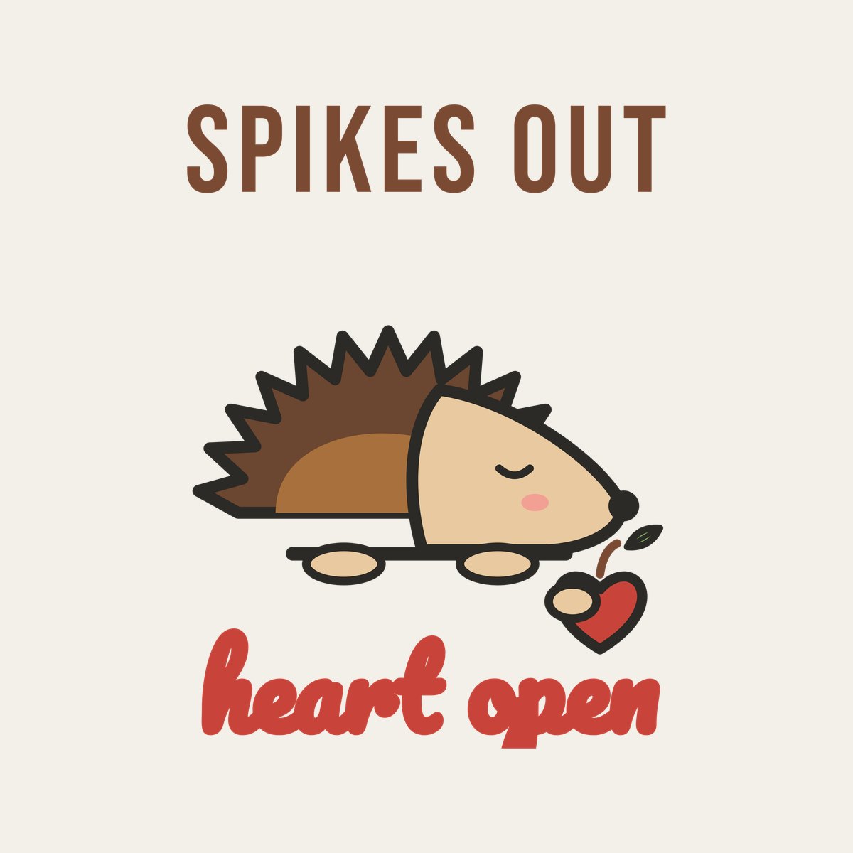 Spikes Out, Heart Open design, close up