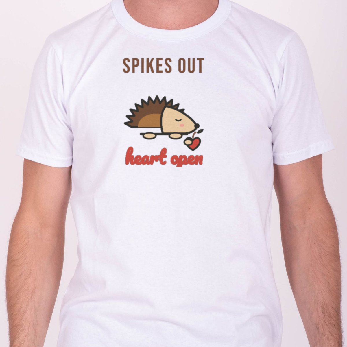 Spikes Out, Heart Open Tee in white