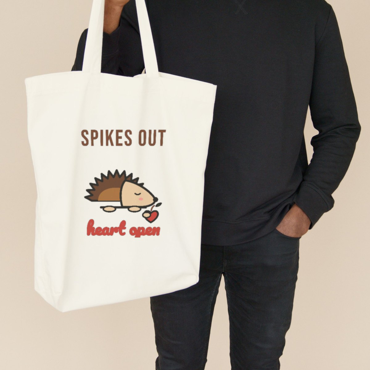 Spikes Out, Heart Open Tote Bag, photo 2