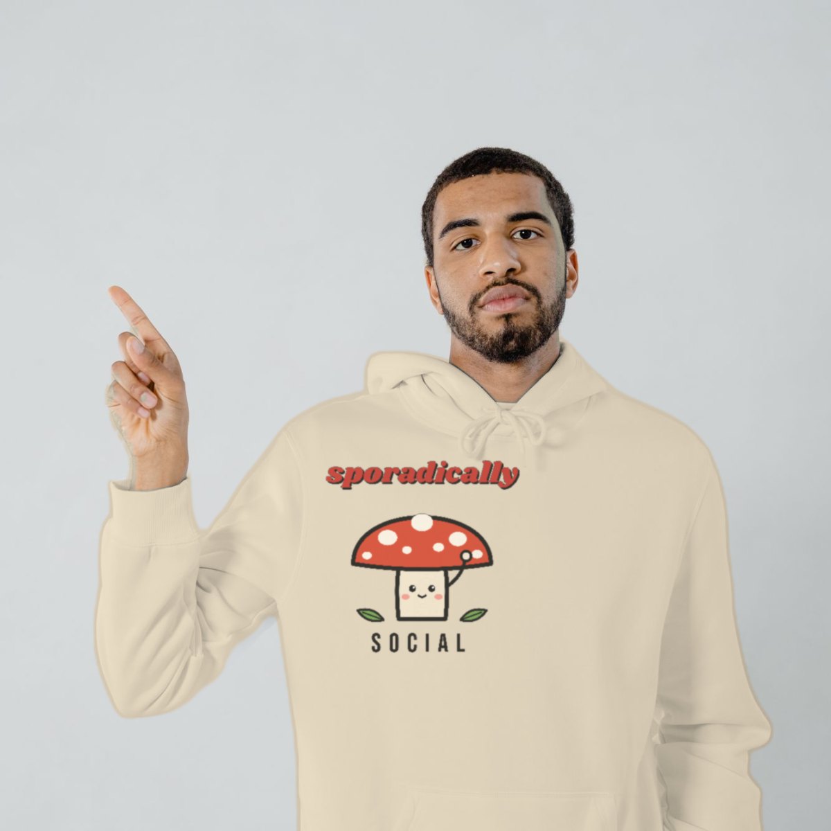 Sporadically Social Hoodie in sand