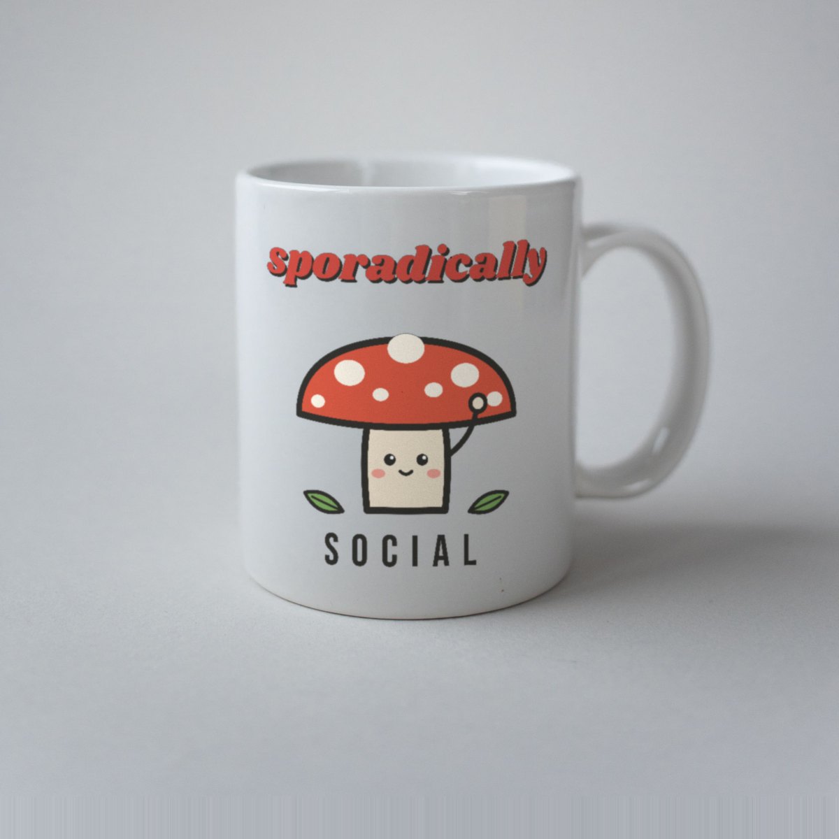 Sporadically Social Mug in white