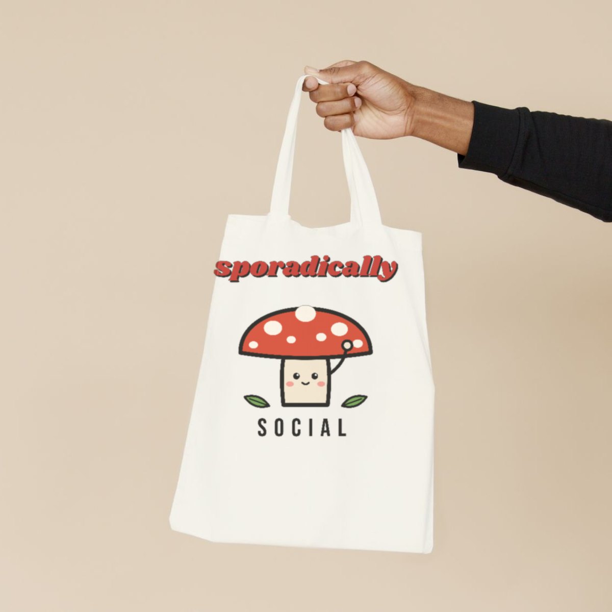 Sporadically Social Tote Bag in natural