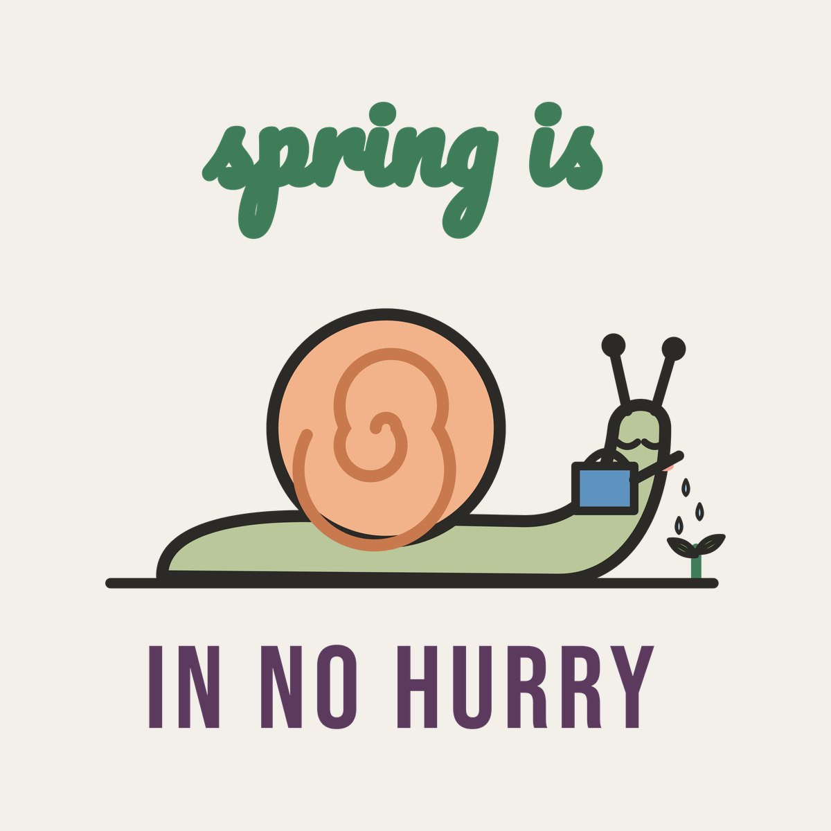 Spring Is in No Hurry design, close up