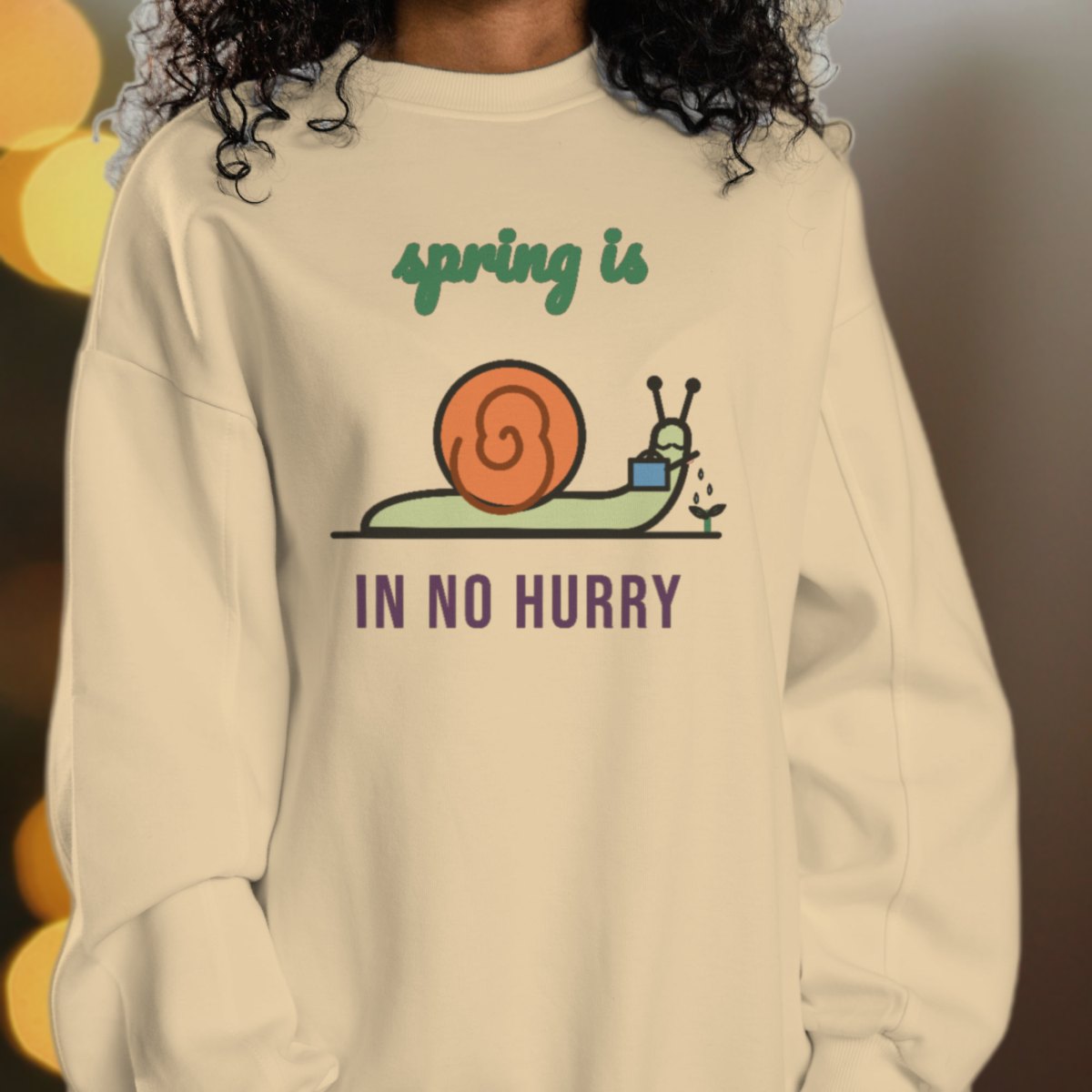Spring Is in No Hurry Sweatshirt in sand