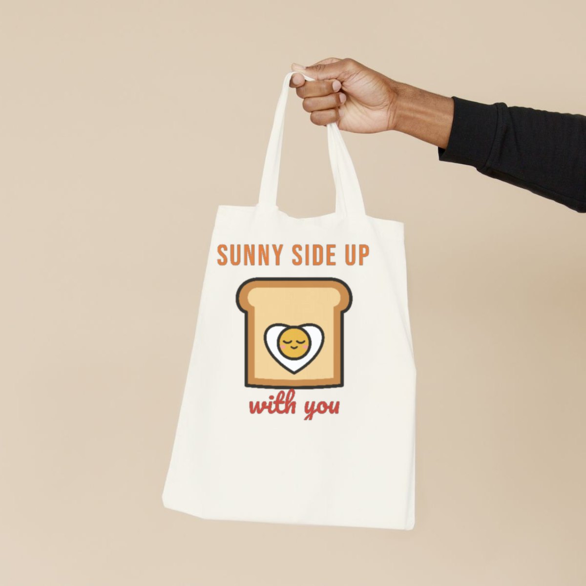 Sunny Side Up With You Tote Bag in natural
