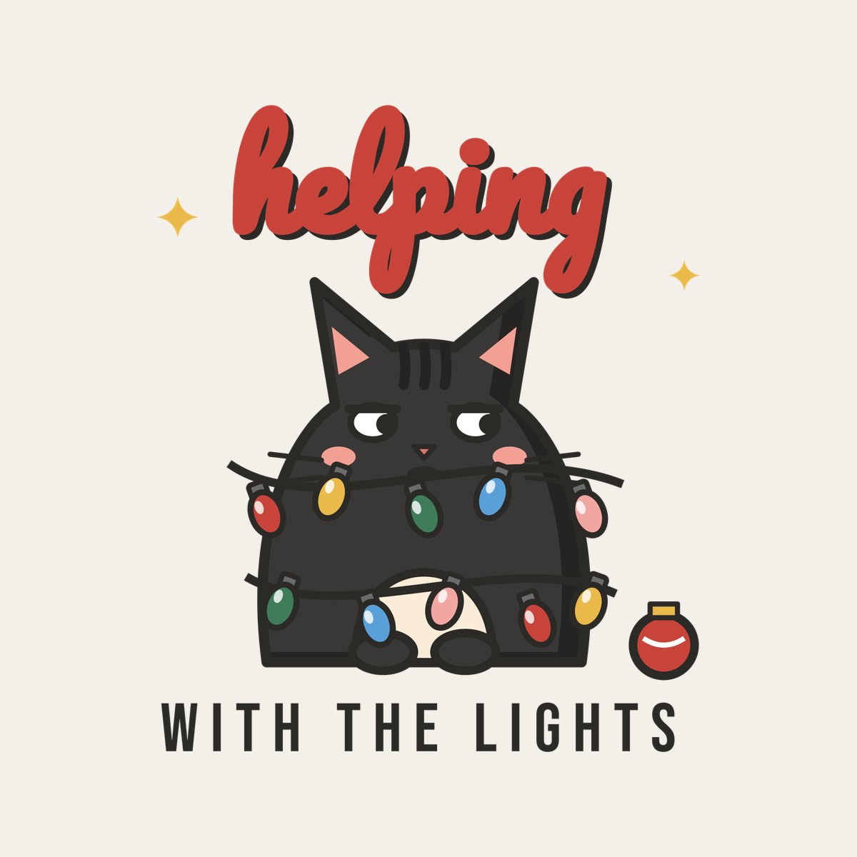 Helping With the Lights design, close up