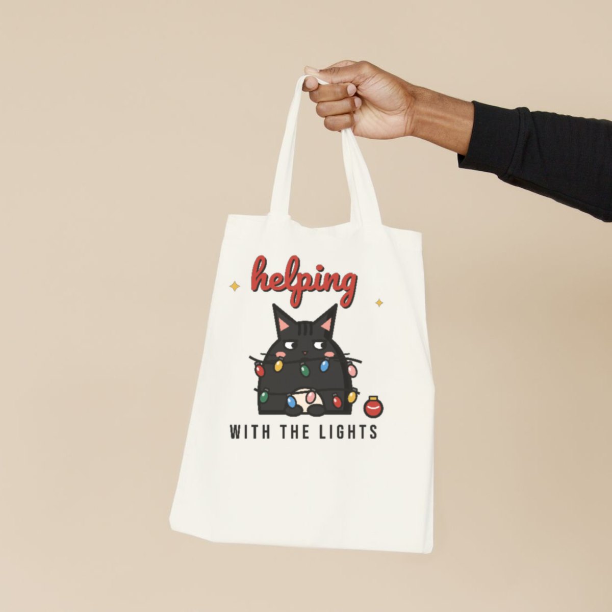 Helping With the Lights Tote Bag in natural