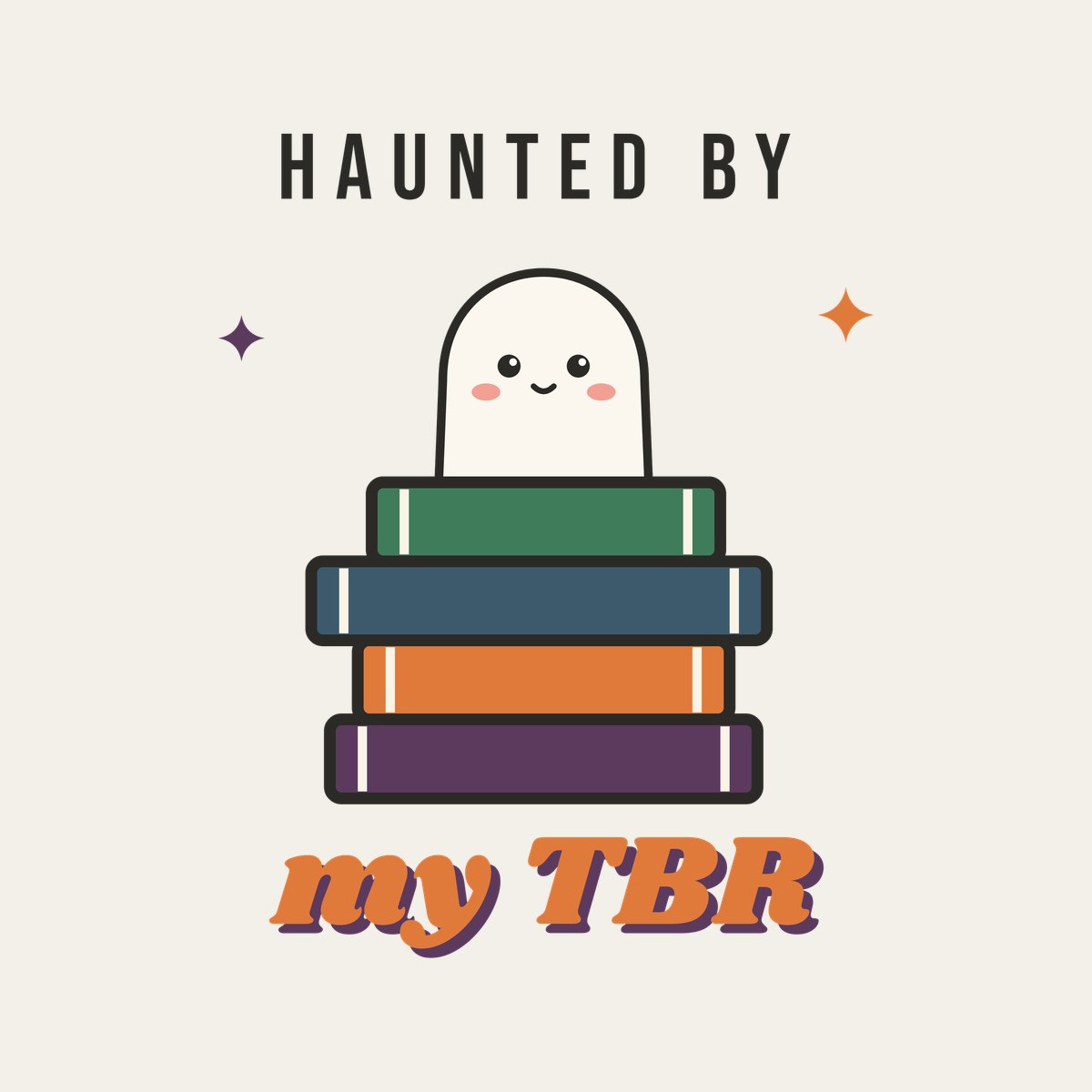 Haunted by My TBR design, close up