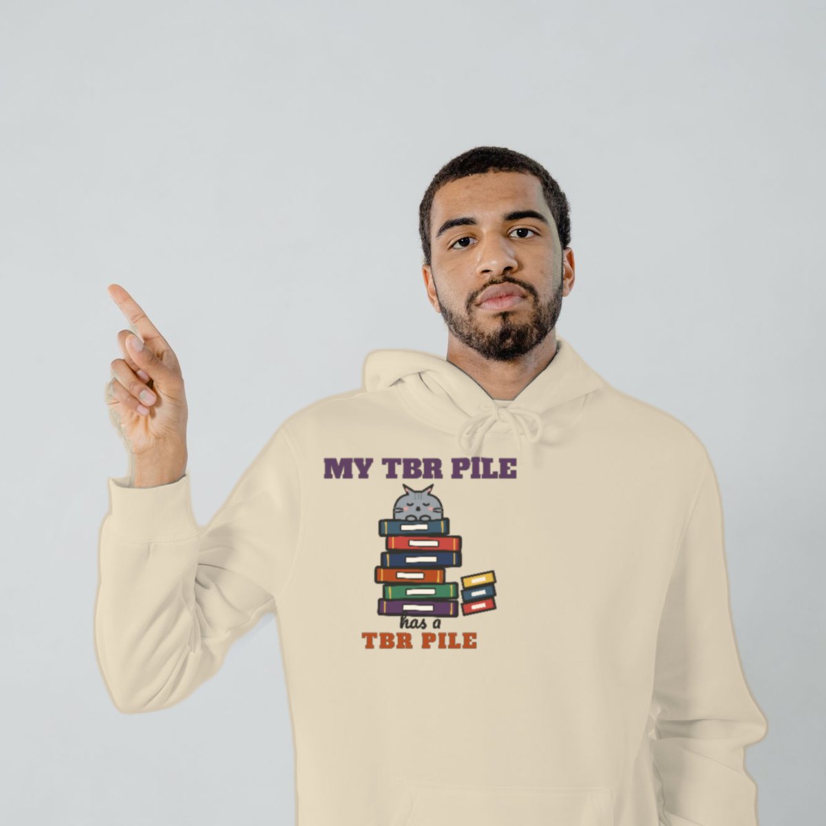 My TBR Pile Has a TBR Pile Hoodie in sand