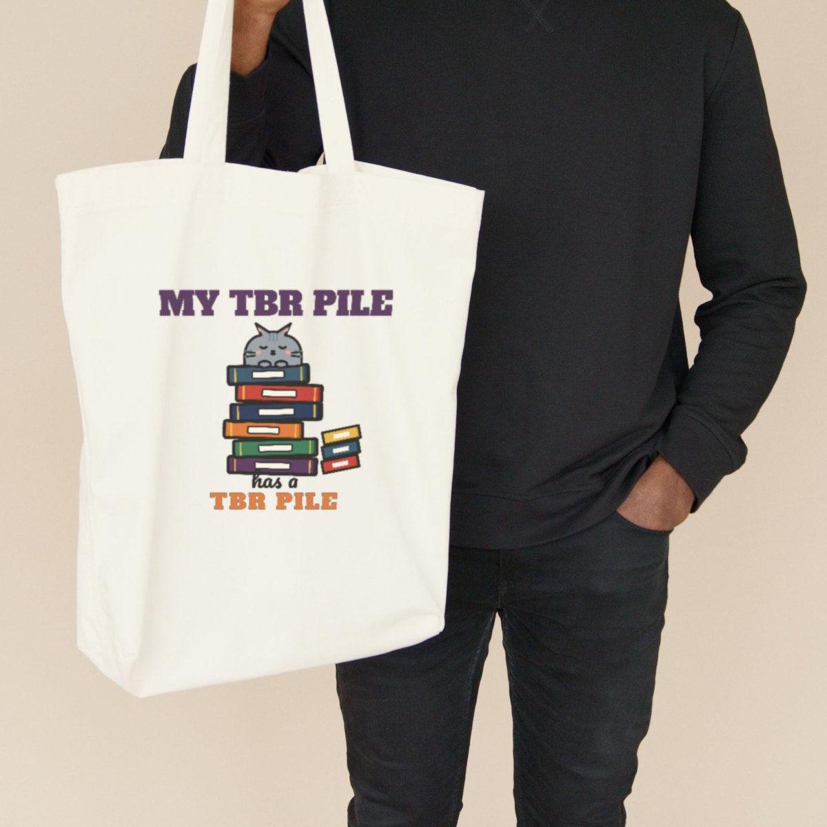My TBR Pile Has a TBR Pile Tote Bag in natural