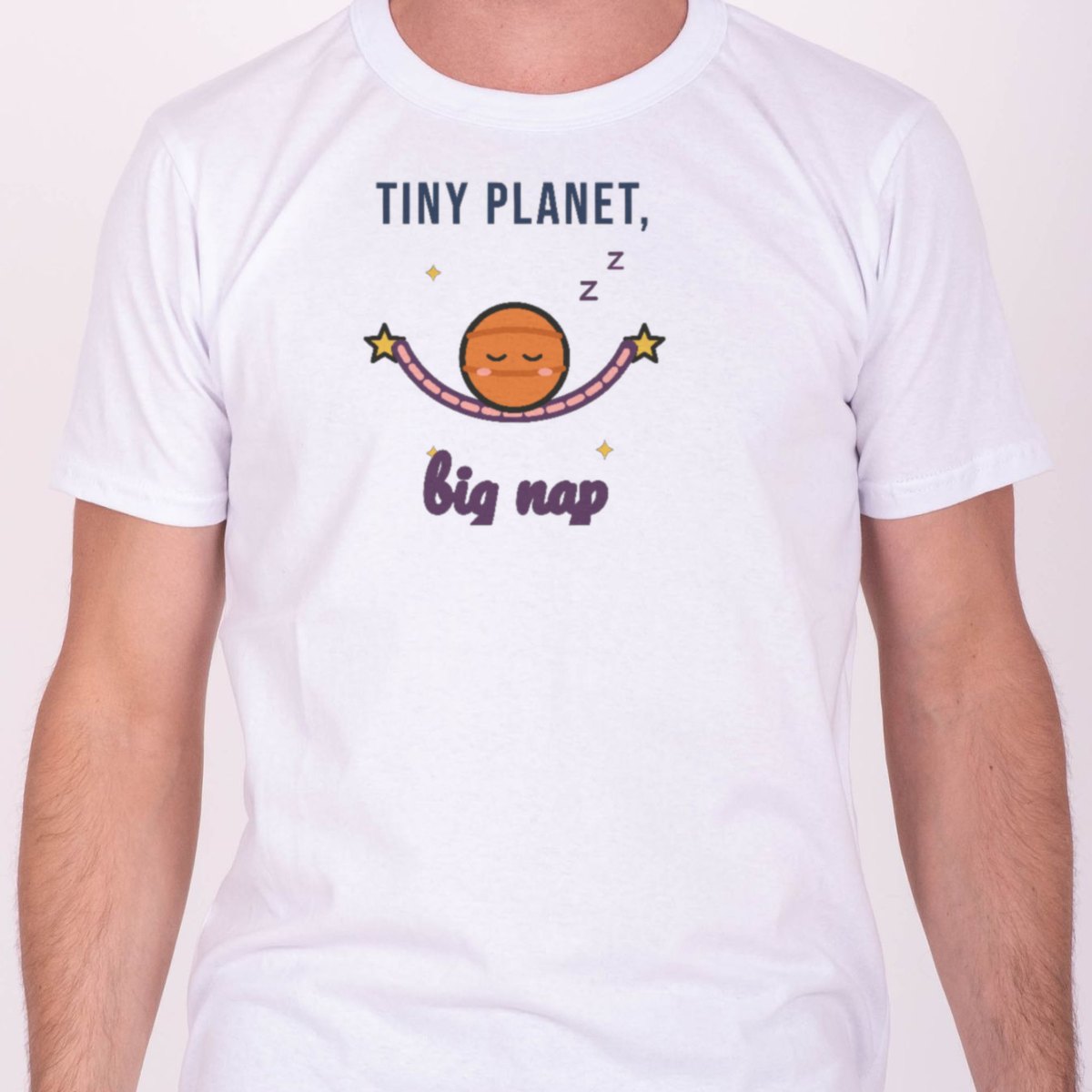 Tiny Planet, Big Nap Tee in white