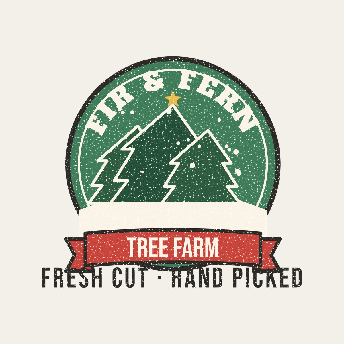 Fir & Fern Tree Farm design, close up