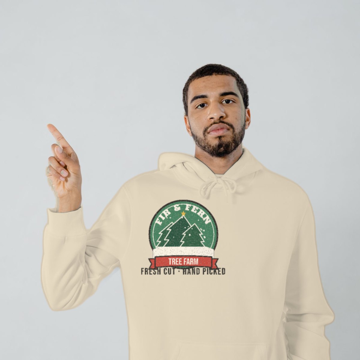 Fir & Fern Tree Farm Hoodie in sand