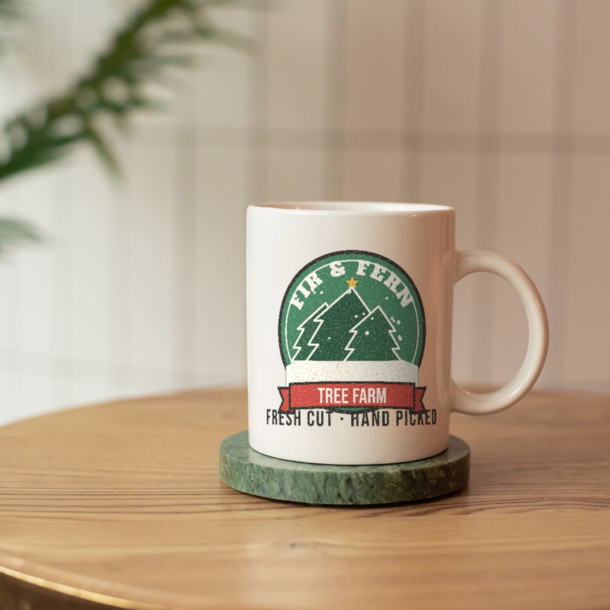 Fir & Fern Tree Farm Mug in white
