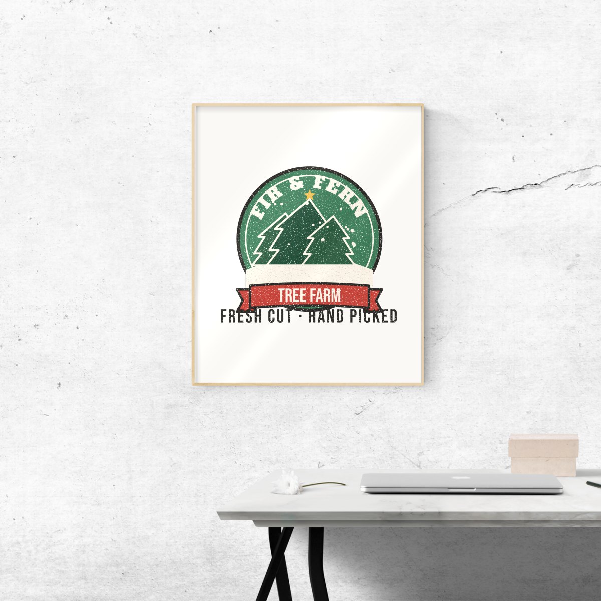 Fir & Fern Tree Farm Art Print in matte white