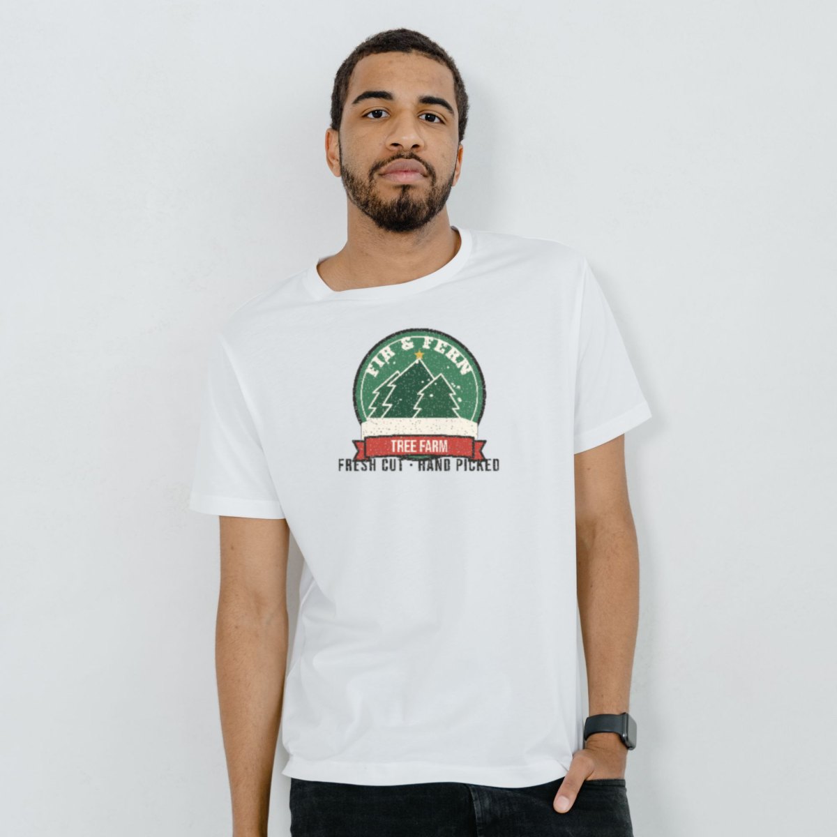 Fir & Fern Tree Farm Tee in white