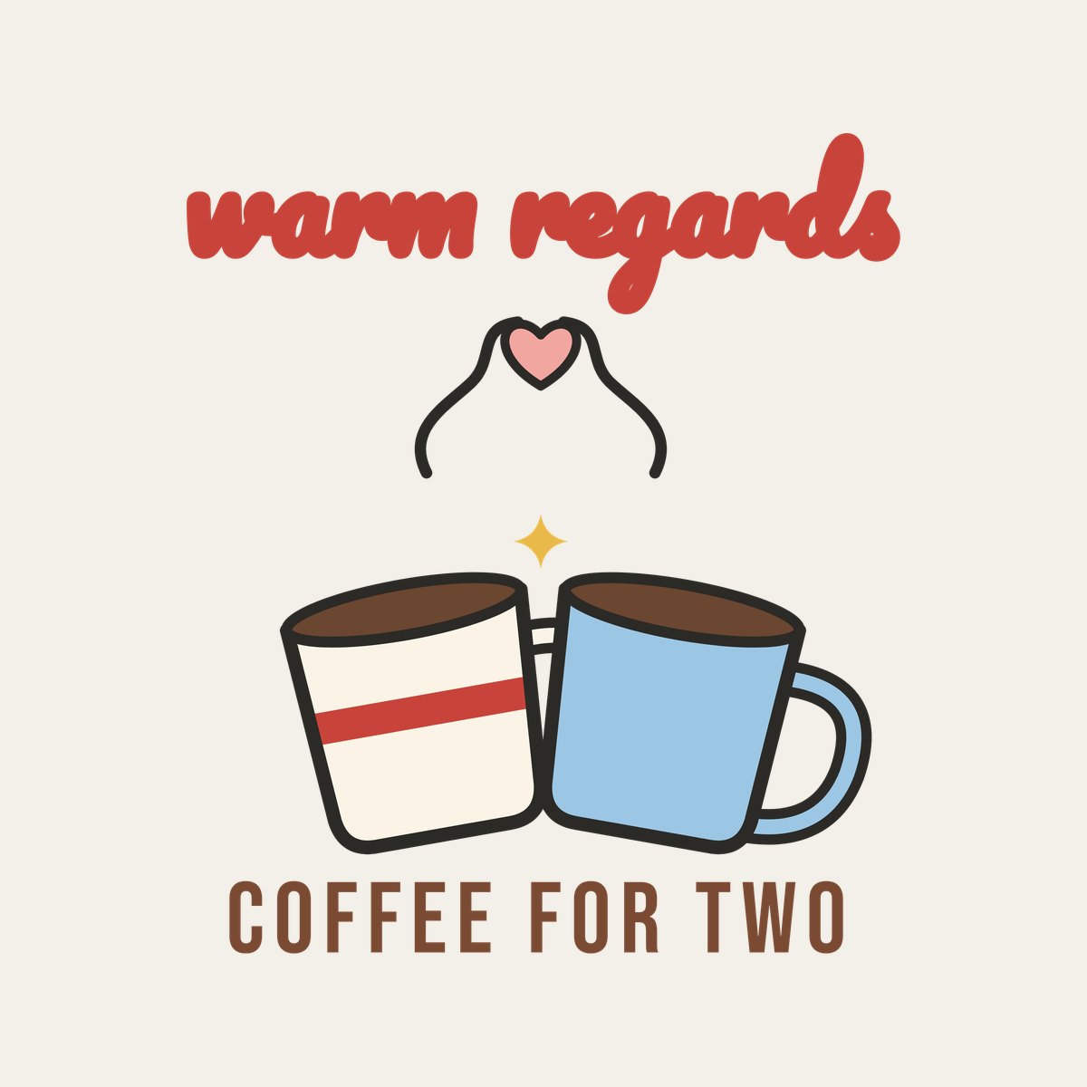Warm Regards design, close up