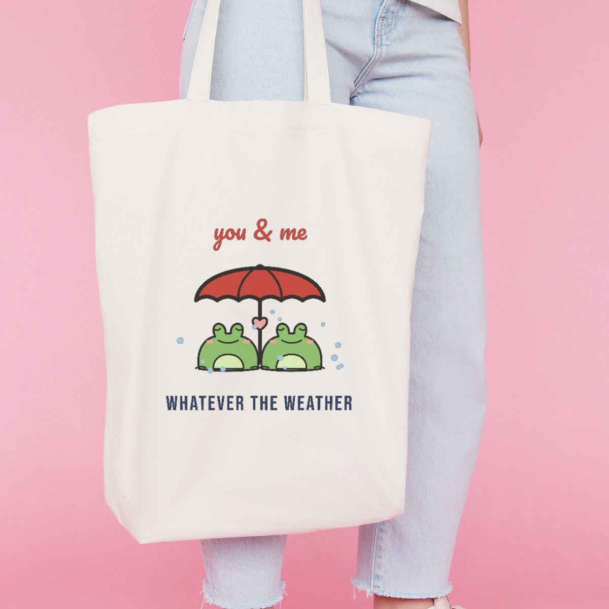 You and Me, Whatever the Weather Tote Bag in natural