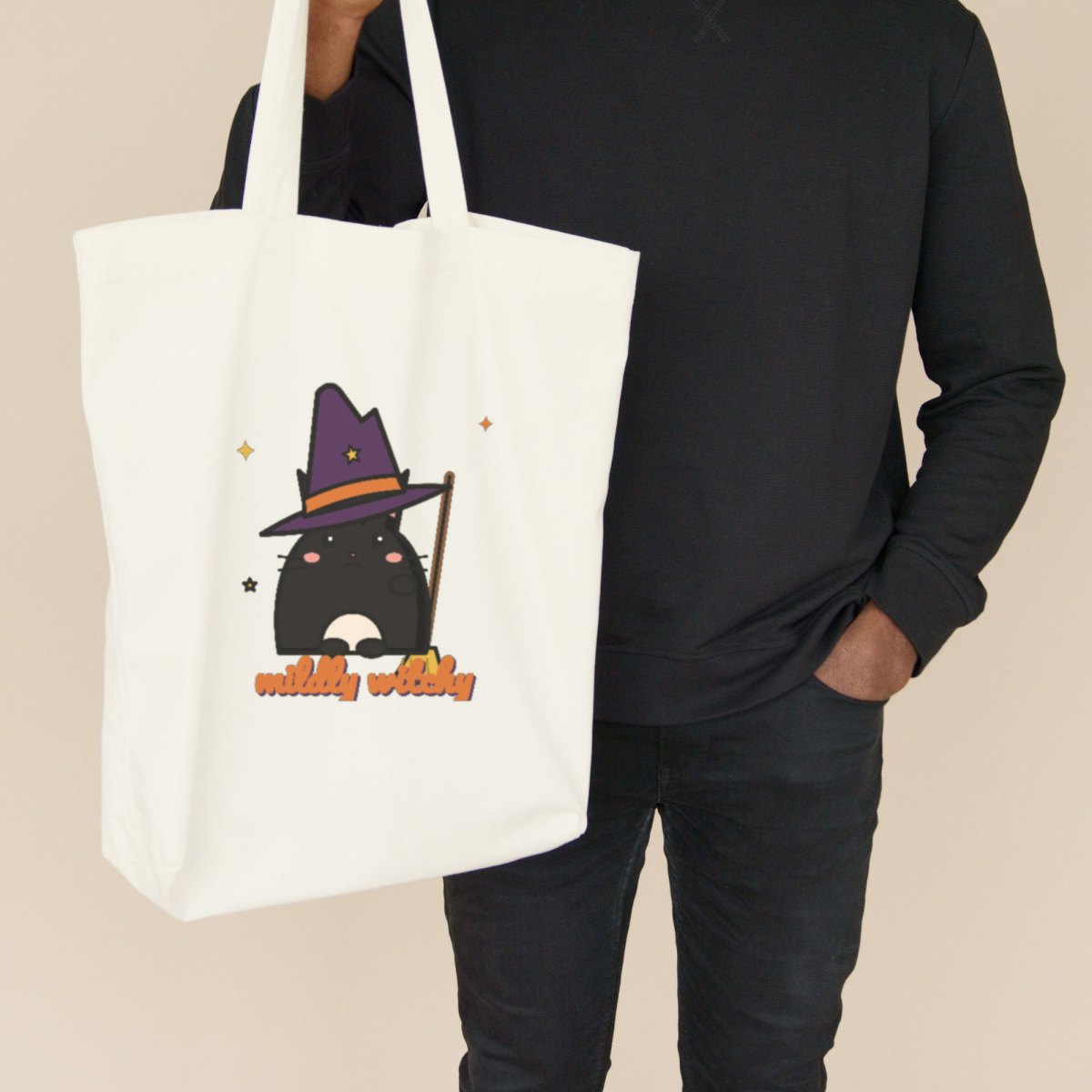 Mildly Witchy Tote Bag in natural