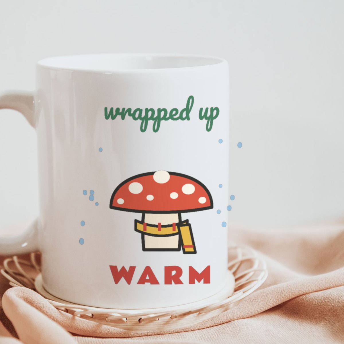 Wrapped Up Warm Mug in white