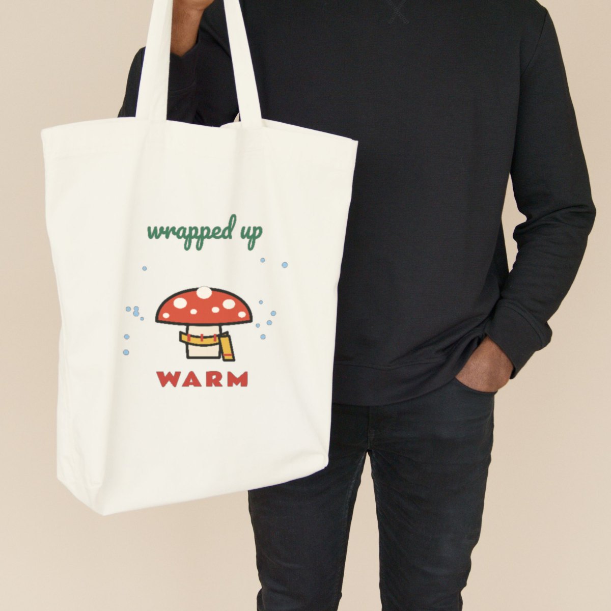 Wrapped Up Warm Tote Bag in natural