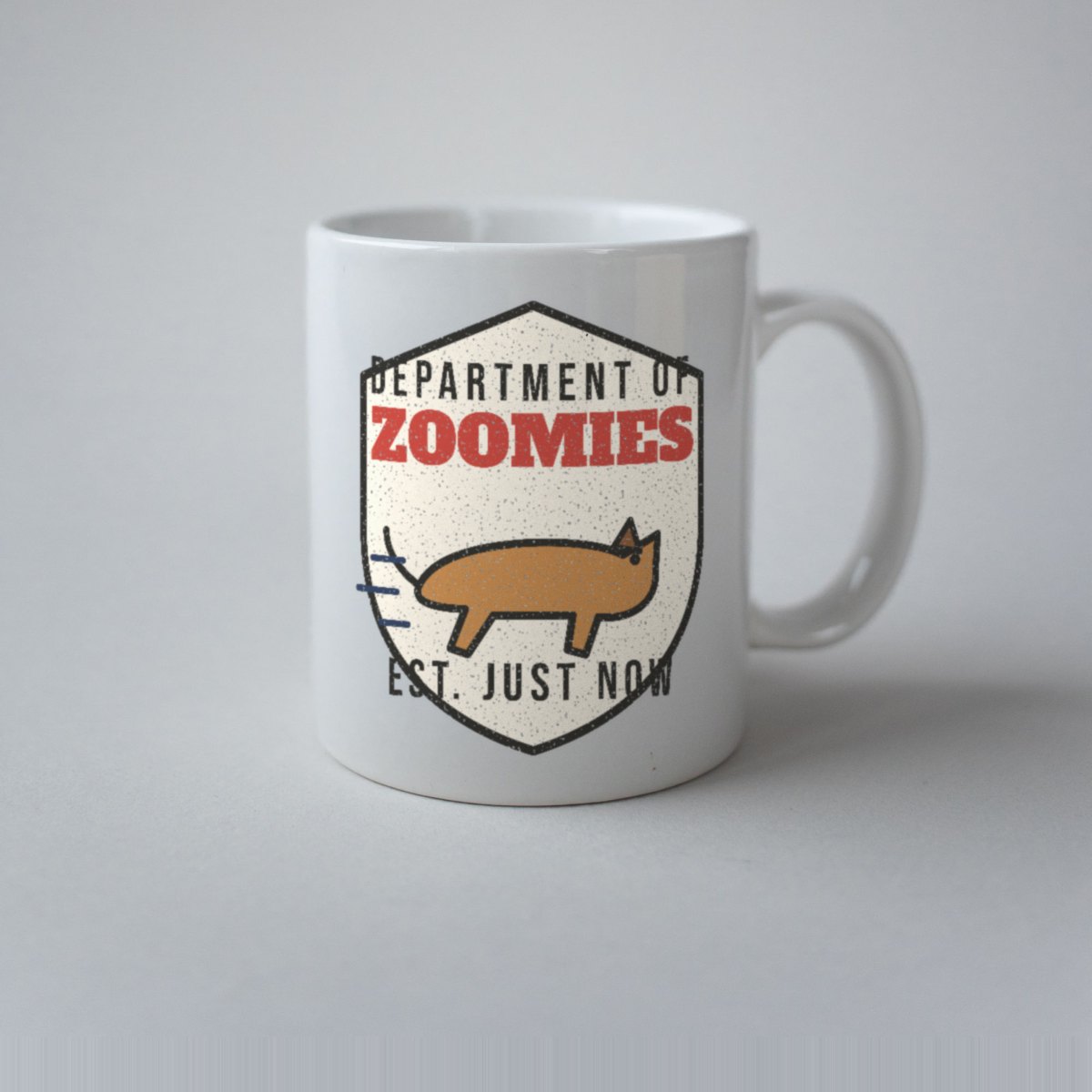Department of Zoomies Mug in white